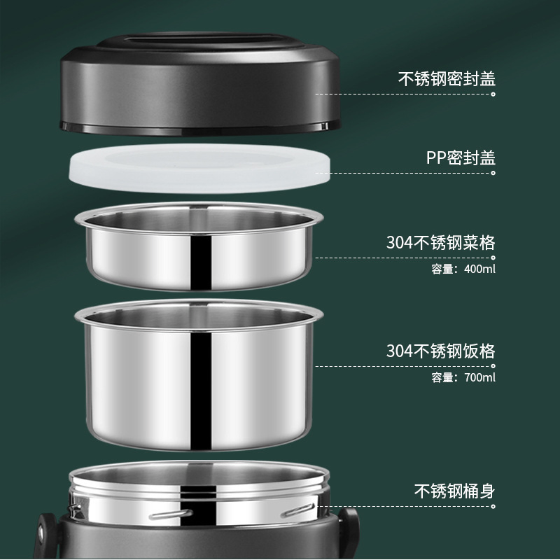 Vacuum Stainless Steel Insulated Food Pot Vacuum Insulation Pot Keep Warm Pot Insulated Hot Pot Casserole Set Insulated Hot Pot Food Warmer