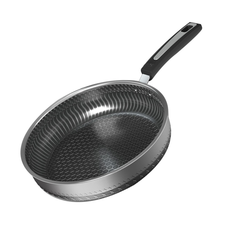 316 Stainless Steel Non-stick Deep Skillet Frying Pan Wok with HoneyComb Coating Design Hybrid High Quality Kitchen Household