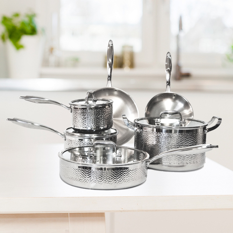 Premium Induction Compatible High Grade Stainless Steel Pots and Pans Complete Cookware Sets for Home Kitchen Daily Cooking