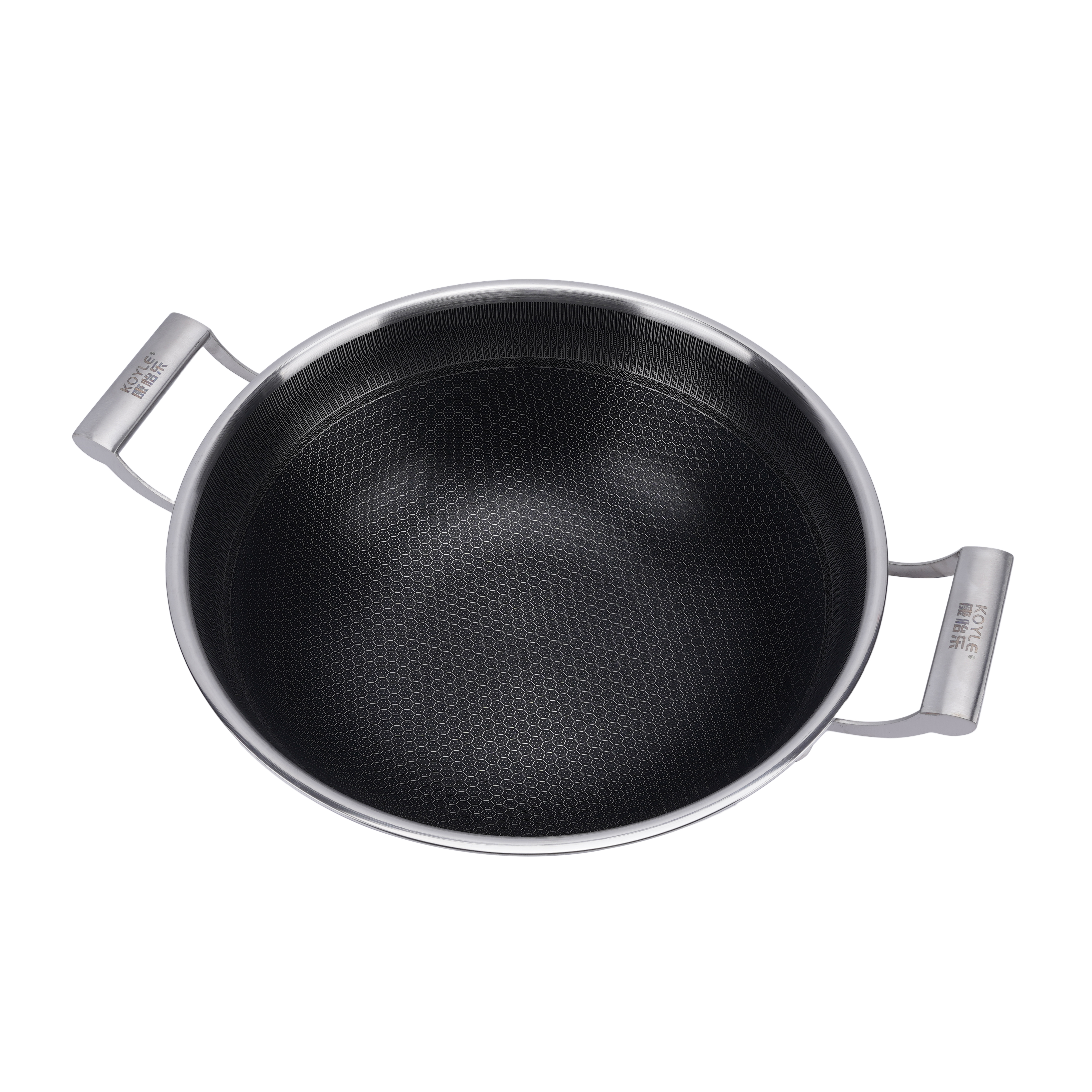 High Capacity Stainless Steel Wok Non-Stick Honeycomb Design for Gas Stove Chinese Style Restaurants Hotels Kitchen Cookware