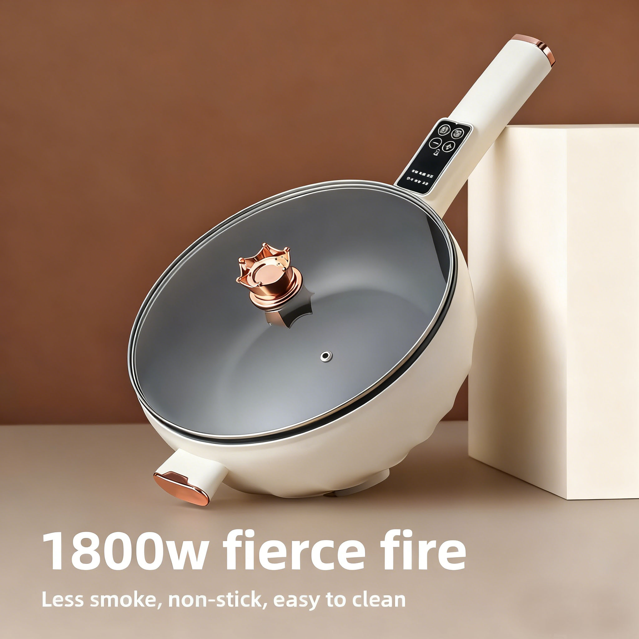 Electric Stainless Steel Frying Pan Multifunctional All-In-One Cooking Steaming Pot Home Dormitory Use Small Non-Stick Plug-In