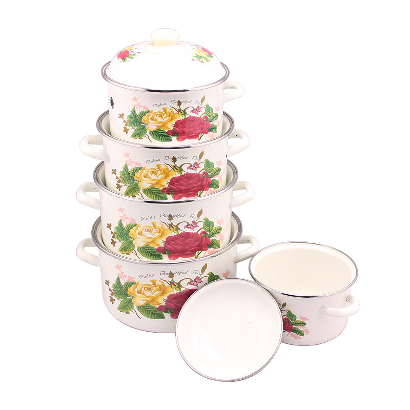 Customizable Luxury Classic Design Enamelware Casserole Set Sustainable Metal Dutch Oven Cookware for Home Use