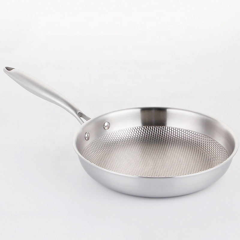Tri-Ply 304 Stainless Steel Wok with Nonstick Feature High Quality Pattern Design for All Stoves with or Without Lid