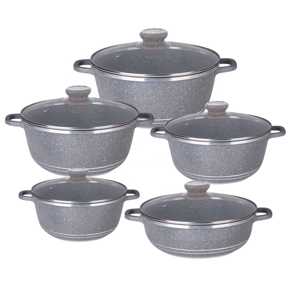 10pcs Italy Dessini Cast Aluminum Cookware Set/kitchenware Set With Non-stick Granite Marble Coating