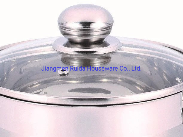 Stainless Steel Casserole 16cm/18cm/20cm/22cm/24cm Induction Stove Top Compatible Pot Set
