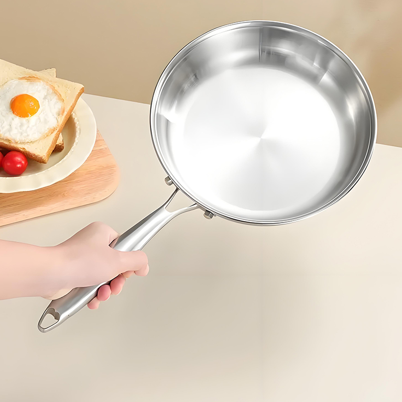 Professional Kitchen Cookware 36cm Extra Large Stainless Steel Non-Stick Fry Pan Induction Compatible Modern Design
