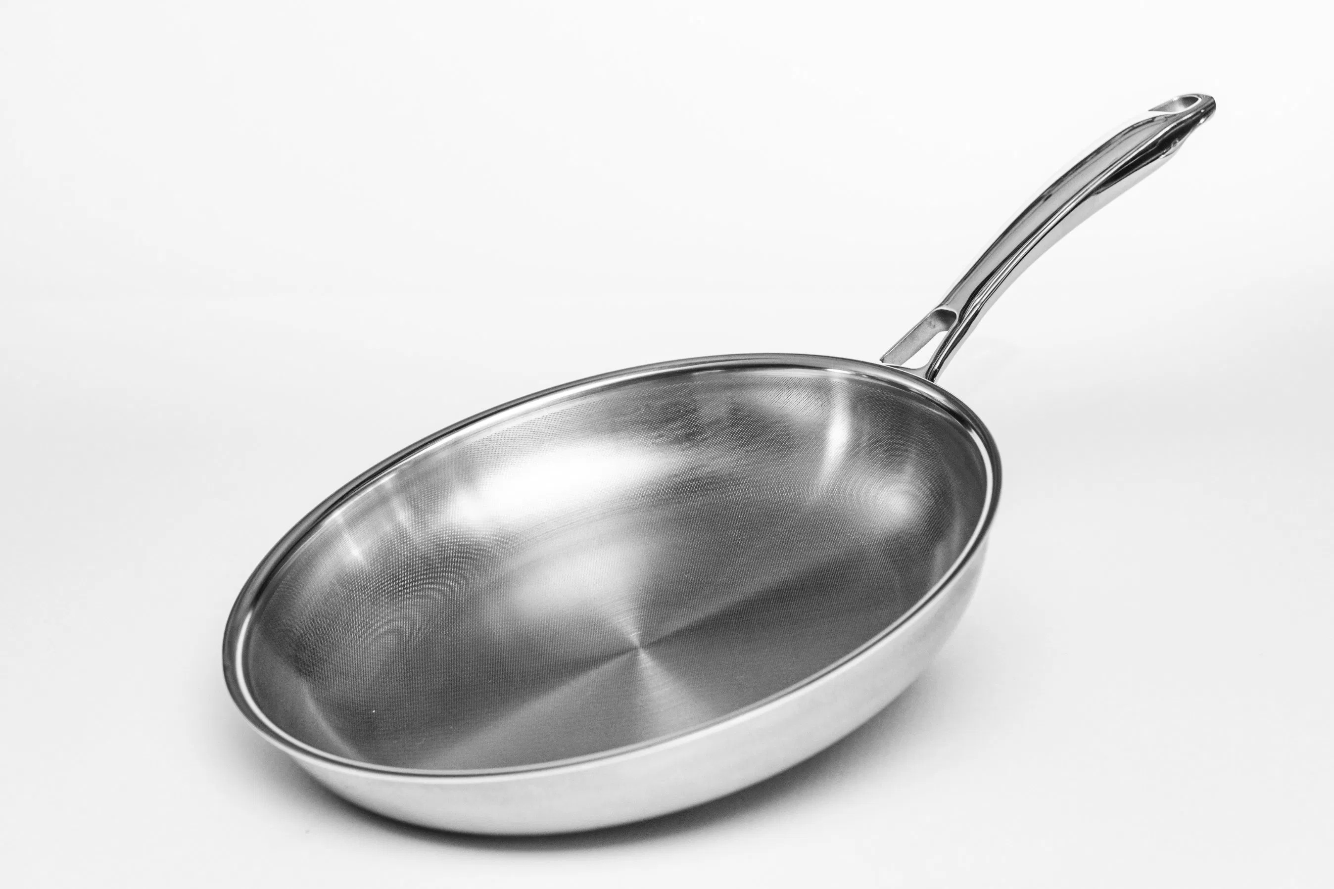 Factory Wholesale Tri-Ply Stainless Steel Non-Stick Yellowing Proof 30cm Skillet Cookware