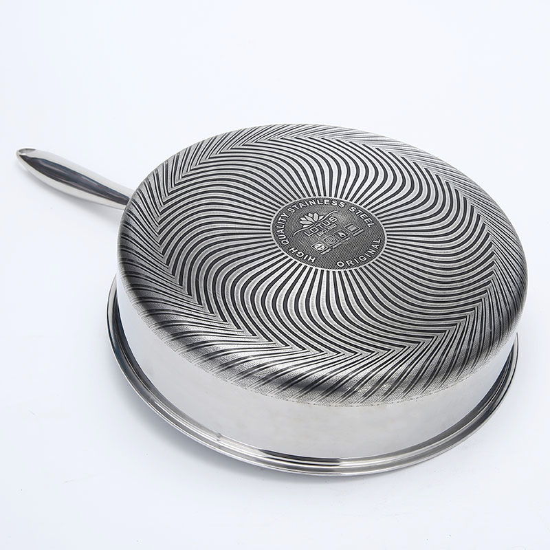Triply Stainless Steel 304 Non-Stick Ceramic Glaze Honeycomb Saute Pan with Glass Lid
