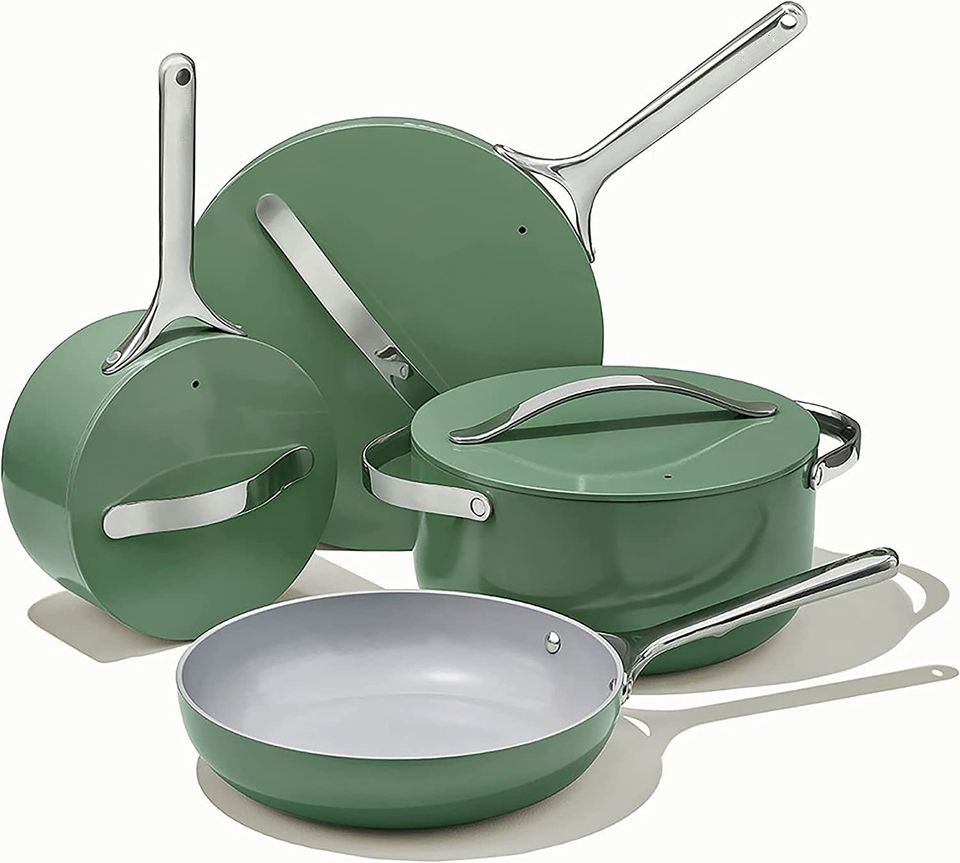 Premium Non-Stick Aluminum Cookware Set with Stainless Steel Handles - Healthy &amp; Durable Kitchen Essentials
