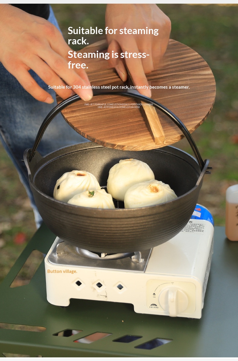 Outdoor Dutch Oven Camping & Home Cooking Suki Non-Coated Non-Stick Thickened Wok Eco-Friendly Heat Preservation Cookware