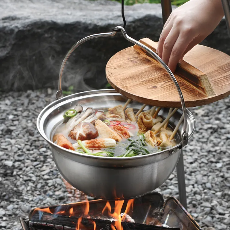 Customized Multi-function Great Quality Outdoor Camping Stainless Steel 201/304 Purecook Dutch Oven Pot Cookware Set Gas