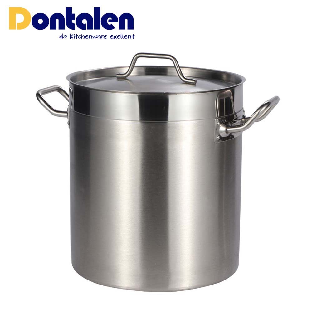 Hotel Supplies 100L 200L Listed 3 Layers Composite Bottom Stainless Steel Stock Pots