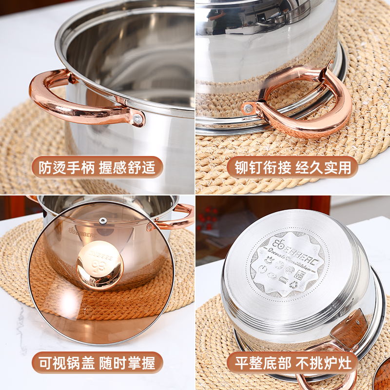 12-Piece Stainless Steel Pots and Pans Food Steamer Cooker Soup Saucepan Pot Set Deep Kitchen Cookware Set Cooking Pot