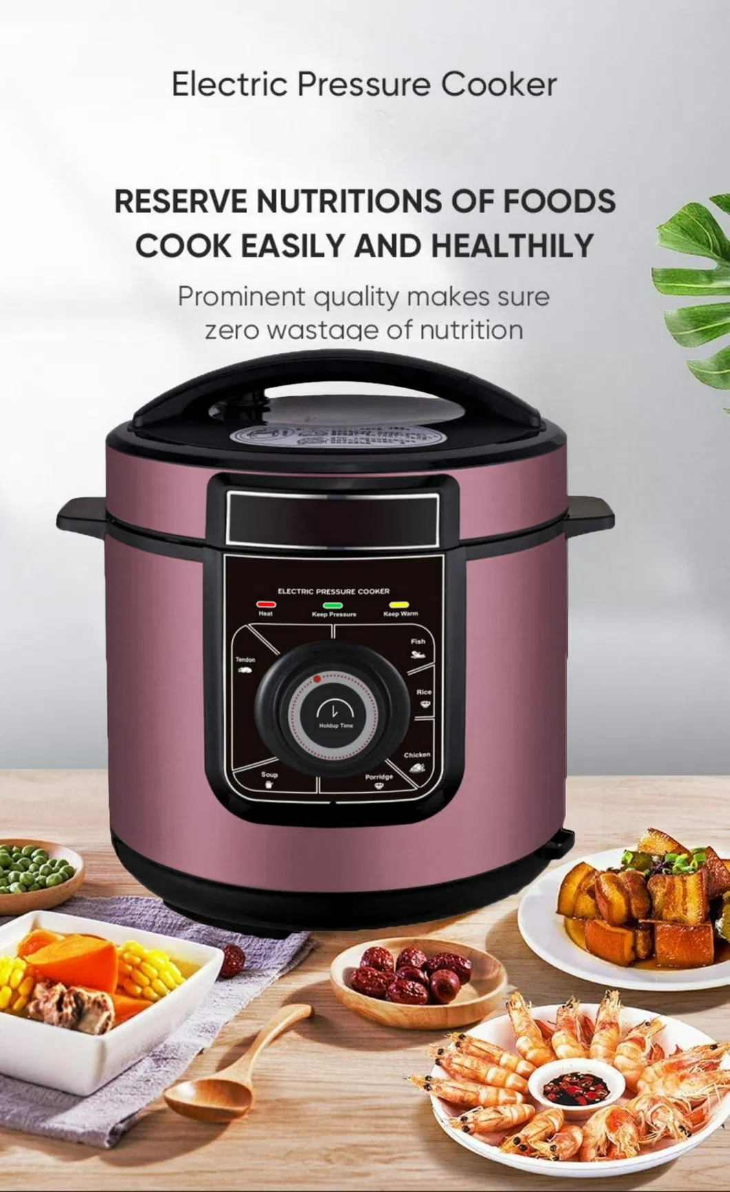 Voice Prompt Electric Pressure Cooker with LED Display and Child Lock Feature for Safe Family Use