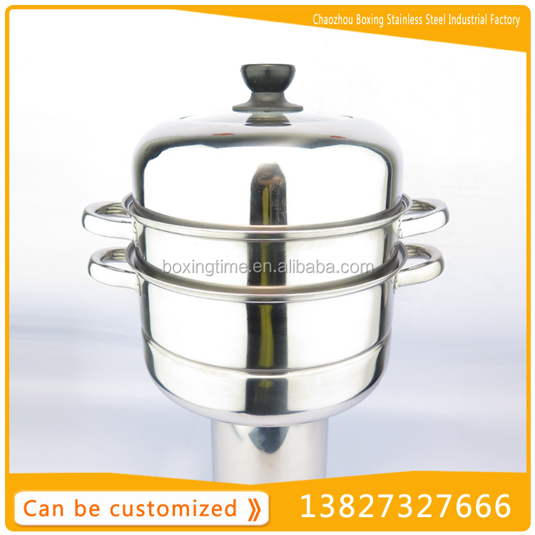 2-layer Stainless Steel Gas Food Steamer Pot Stuffed Bun Dim Sum Steamer
