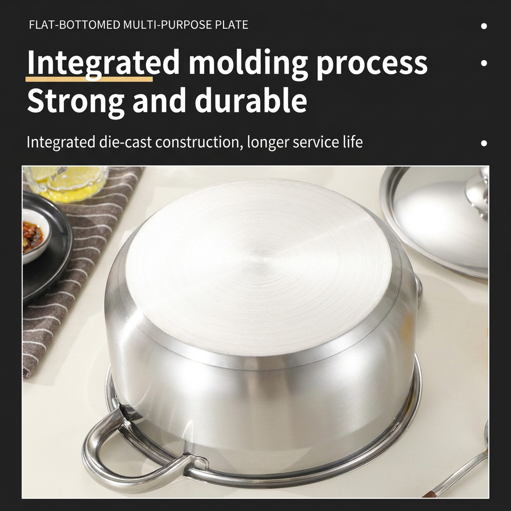 Custom Home Use 10pcs 16-24cm Stainless Steel 2-Layer Bottom Cooking Cookware Set Soup Stock Pot Cooking Pot Set with Cover