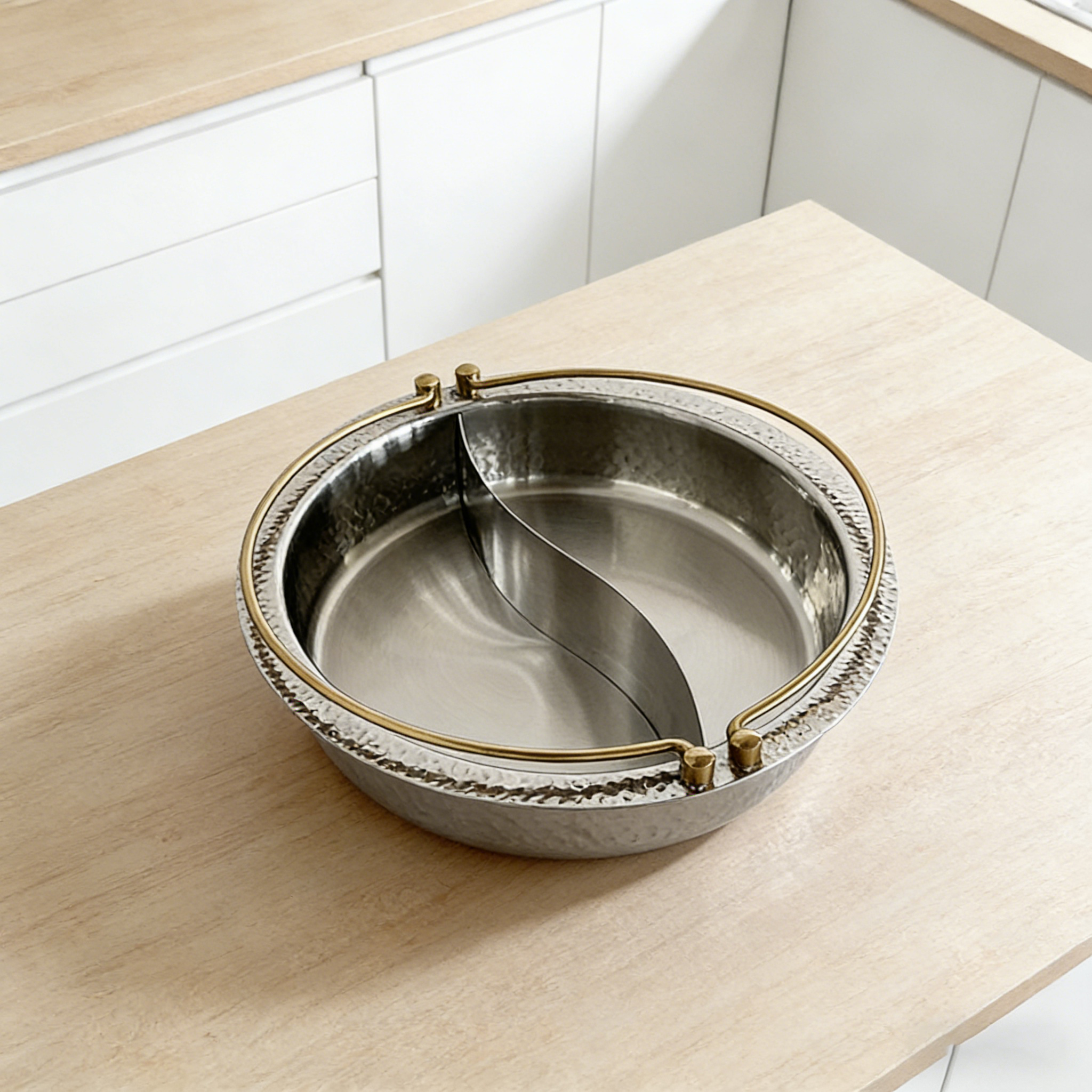 Heating Square Stainless Steel Hot Pot Cookware Three-Layer Steel Divider Energy Saving Easy Cleaning Customizable Commercial