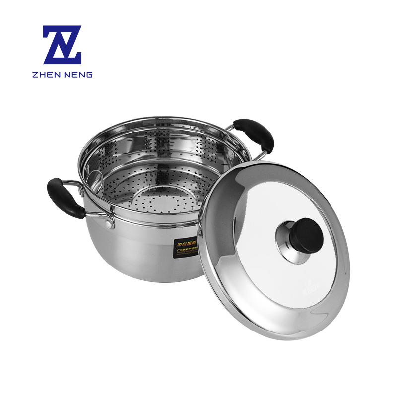 Premium 2-Tier Stainless Steel Steamer Pot with Anti-Scald Handle Multi-Purpose Japanese Cookware for All Stove Tops