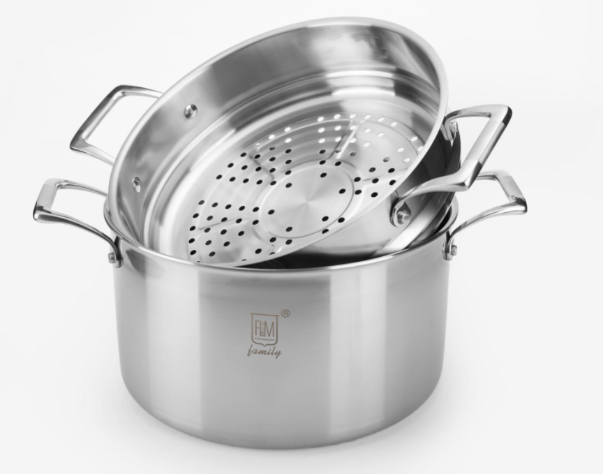 Double-wall Steamer: Food Grade Without Coating, Steamed Fish and Steamed Dumplings Without Flavor 304 Stainless Steel