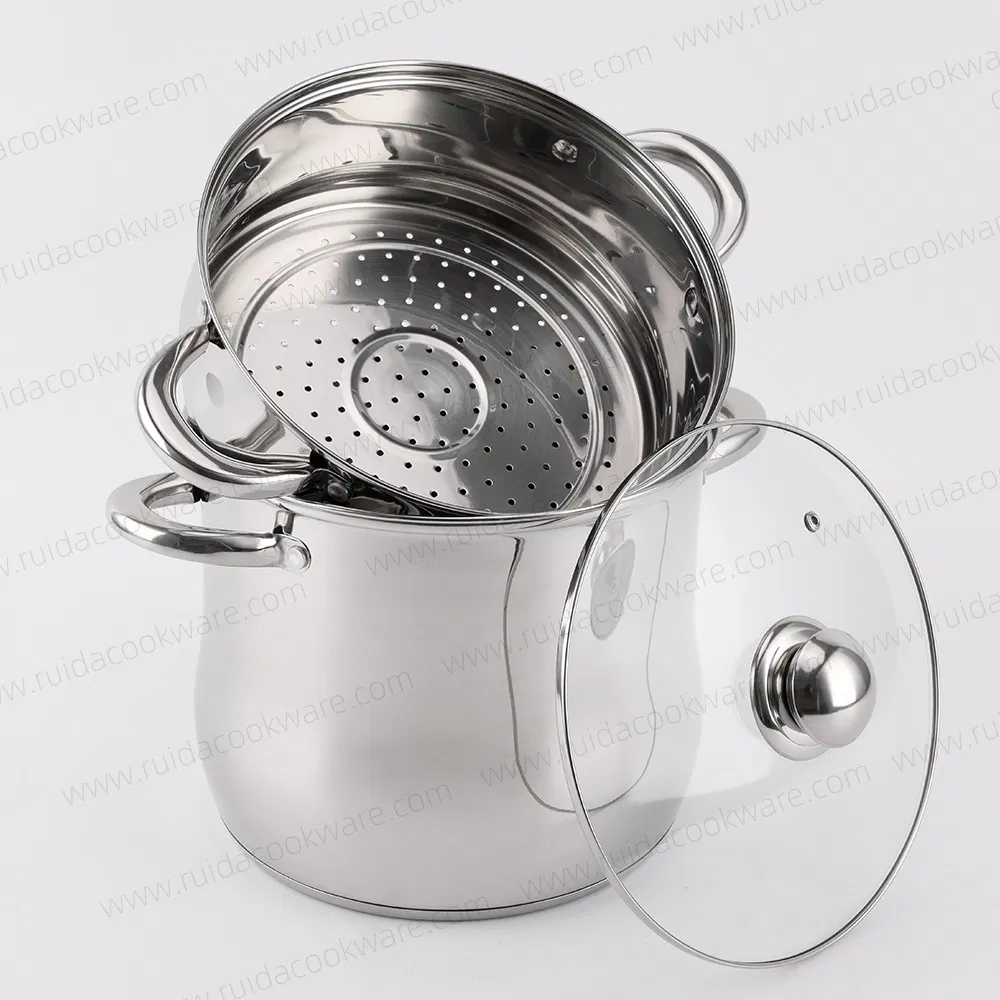 Wholesale Stainless Steel Pasta Pot Casserole Vegetable Basket Steamer Couscous Pot