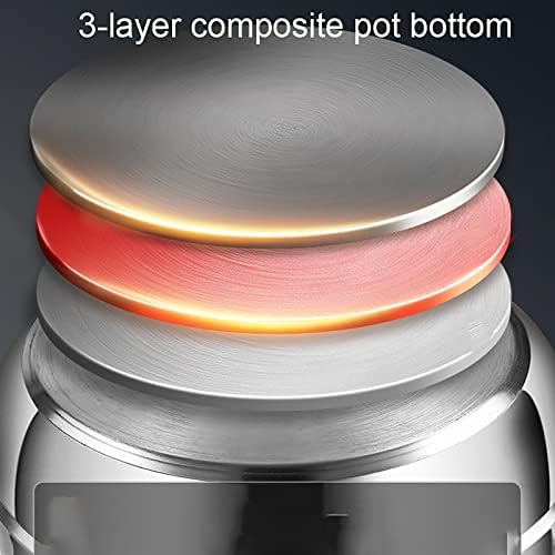 Stainless Steel Steamer Cookware 3-Layer Composite Pot Bottom Steaming Shrimp Boiling Pork Ribs Soup