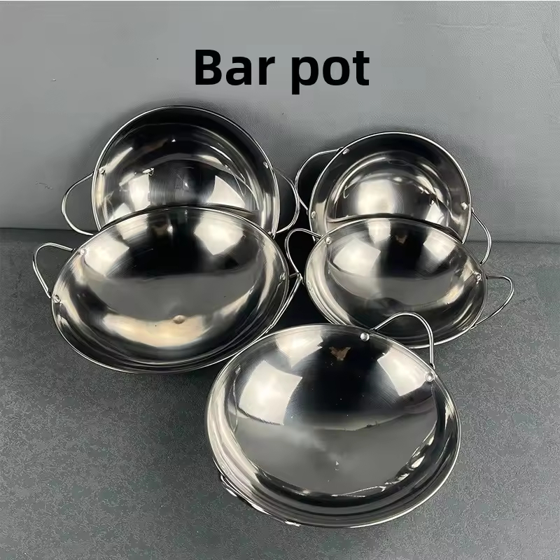 Good Reputation Commercial Large Wok Chinese Kitchenware 7-11 Inch Stainless Steel Household Round Small Hot Pot Wok