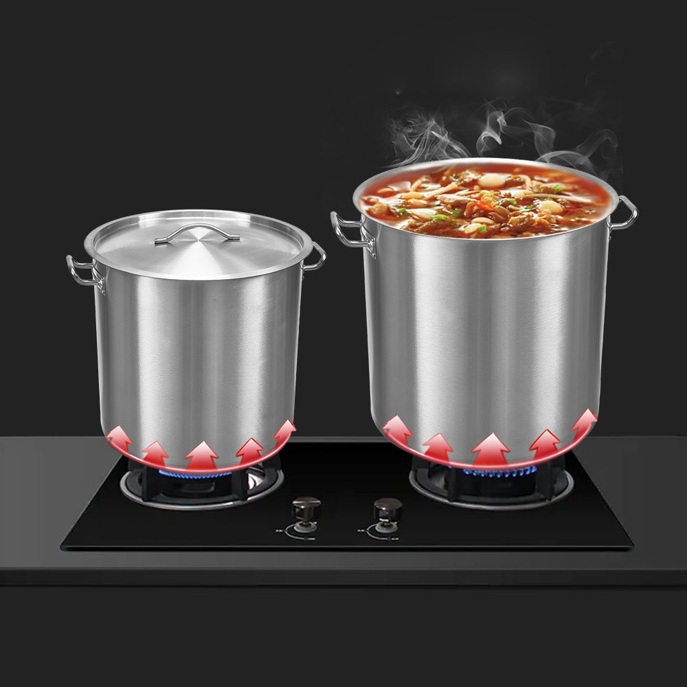 6L 12L 20L 25L 70L Large Capacity Stainless Steel Round Stock Pot Commercial Soup Pot Cooking Pots