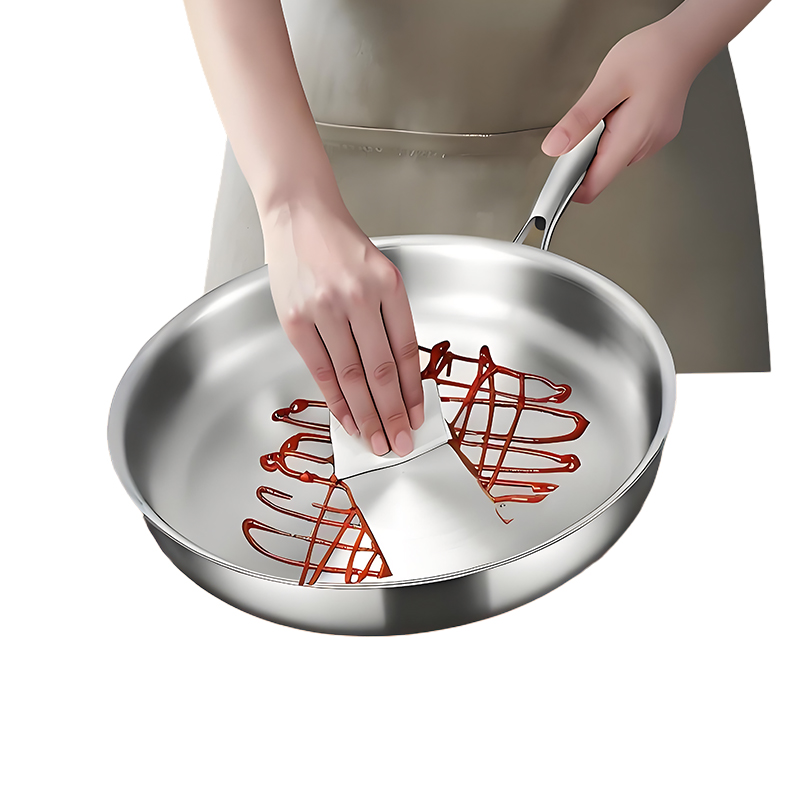 Professional Kitchen Cookware 36cm Extra Large Stainless Steel Non-Stick Fry Pan Induction Compatible Modern Design