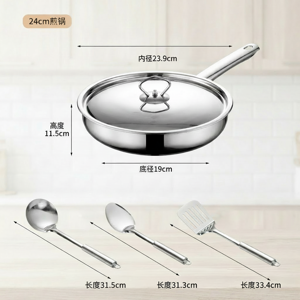 Hot Selling 15-Piece Modern Stainless Steel Cookware Set Cooking Pans Pots Capsule Bottom Healthy Eco-Friendly Home Kitchen Use