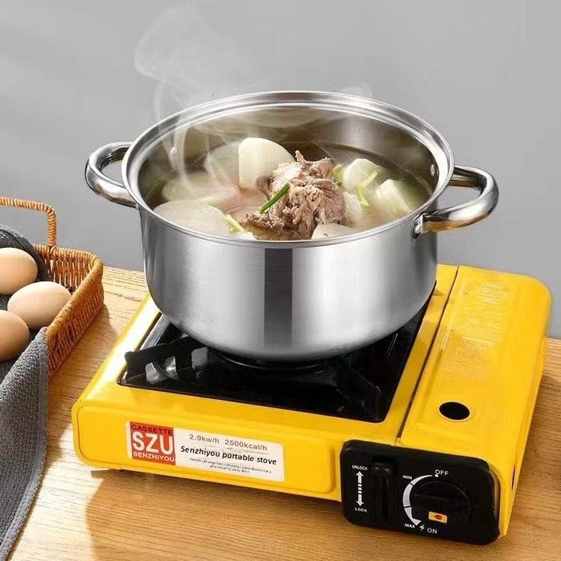 10-Piece Stainless Steel Induction Compatible Chinese Style Kitchen Cooking Steamer Soup Set Cooker Set