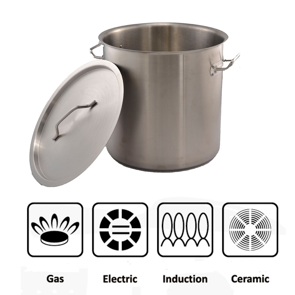 Commercial Kitchen Cookware Set 30L Stainless Steel Stock Pots for Restaurant Cooking Factory Wholesale