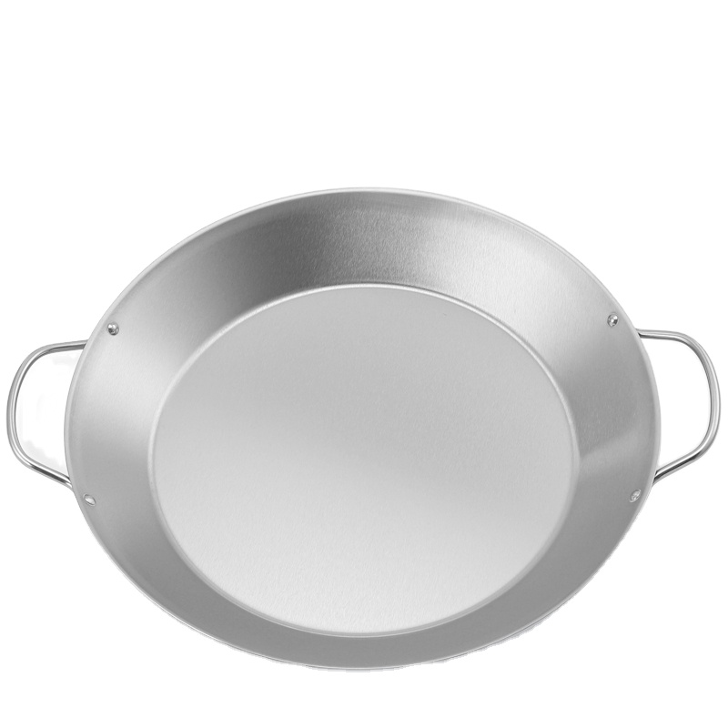 Spanish Steel Wok Pan Chef Grill Pan for BBQ and Paella Induction Compatible Metal Cooking Pan for Home Use