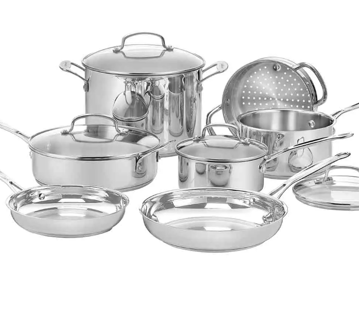 Premium Stainless Steel Kitchen Cookware Collection - Induction Ready Pot Set with Glass Lids &amp; Steamer Insert