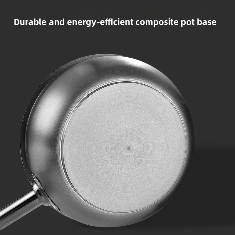 Stainless Steel Frying Wok Non-stick Coating Single Handle Three-Layer Bottom Fried Egg Pancake Steak Household Commercial