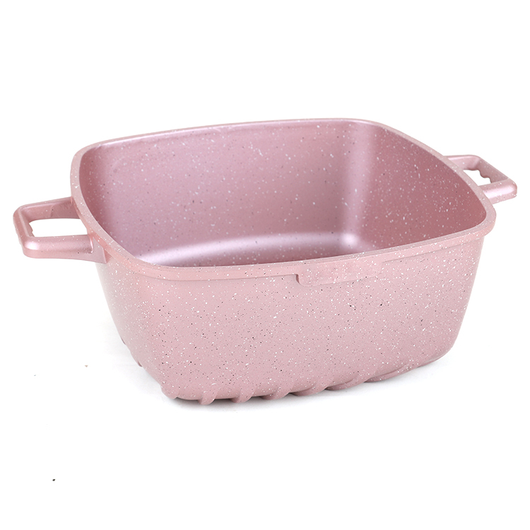 2022 High Quality Professional Non Stick Pink Cookware Sets Granite Aluminum