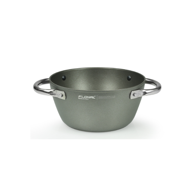 Gemma Eco Dutch Oven 24cm Made from Recycled Aluminum Non Stick Coating Glass Lid Induction Base and Oven Safe Kitchen Cookware