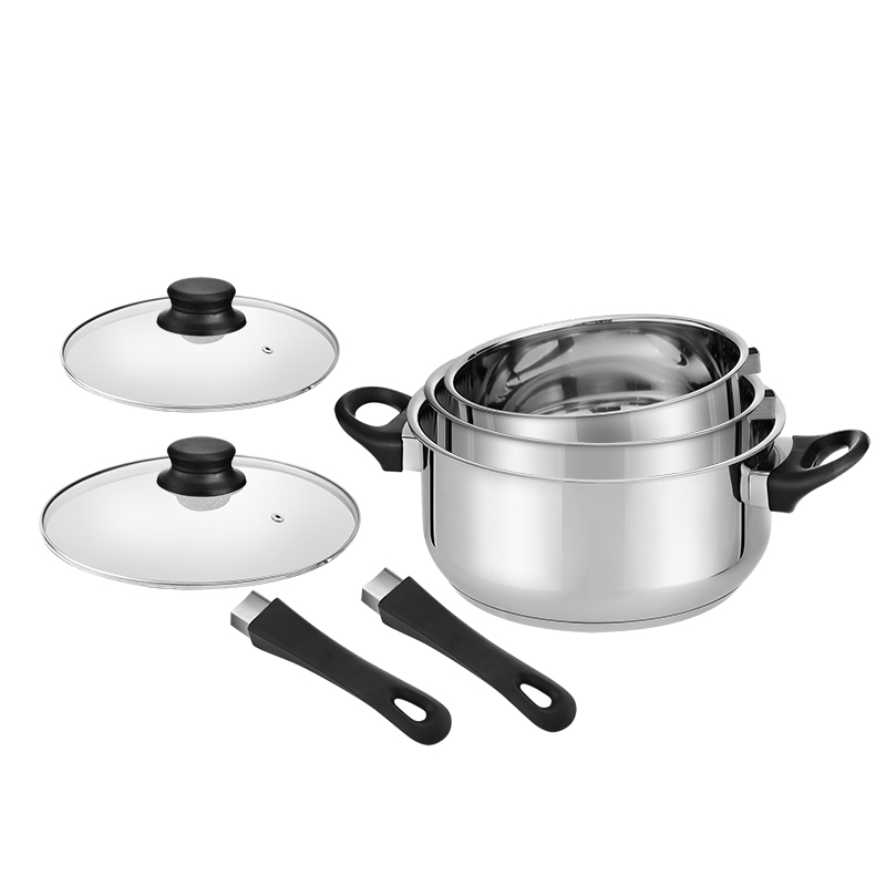 Stainless Steel Pot &amp; Pan Sets,Saucepan, Casserole, Milk Pot with Glass Lid,Sturdy and Comfortable Handle
