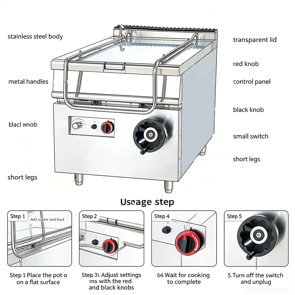 Industrial Gas Tilting Braising Pan