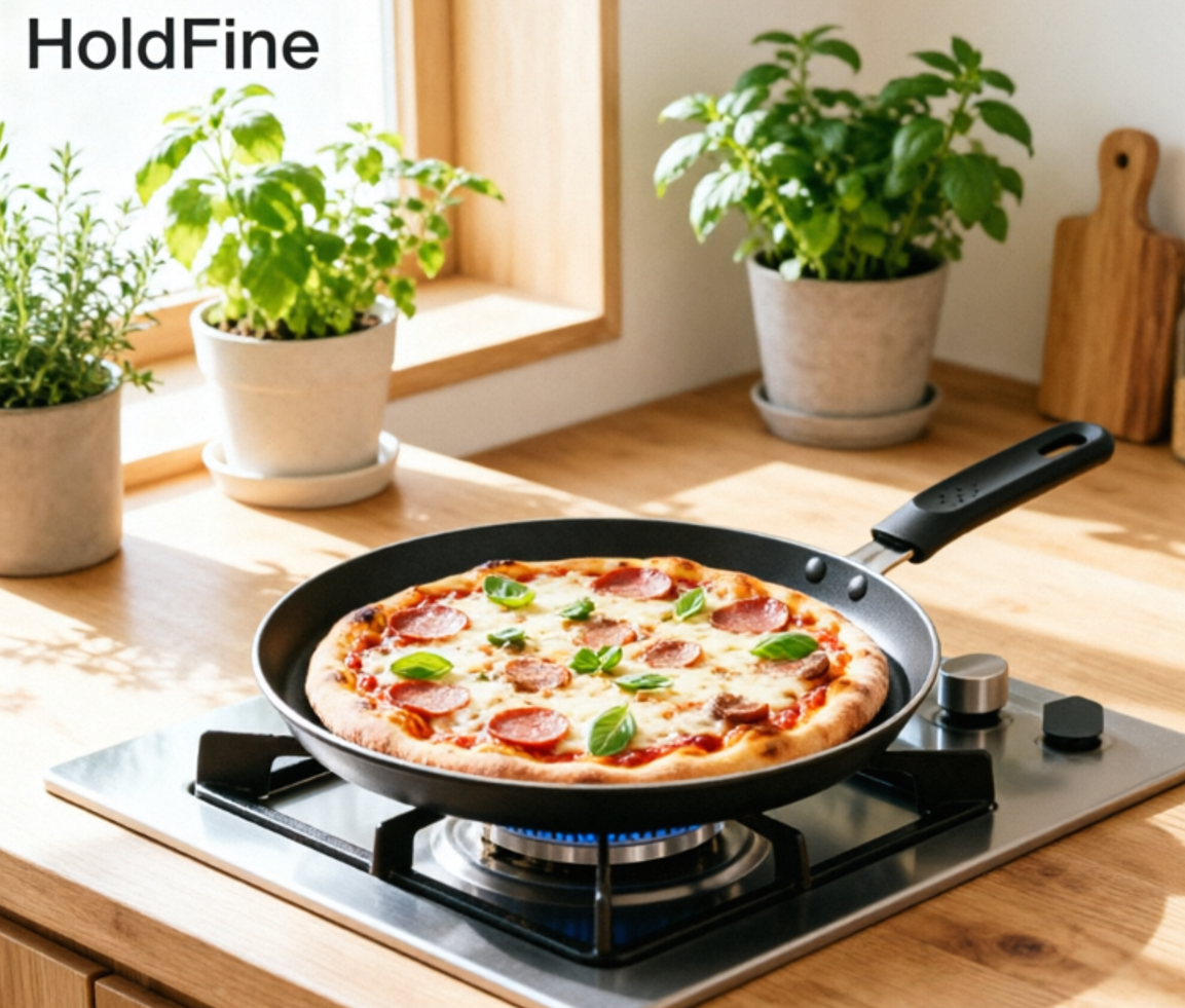 Professional 24/28CM Black Pizza Pan Uniform Heat Conduction Baking Dish Household Commercial Cookware for Gas/Induction Cooktop