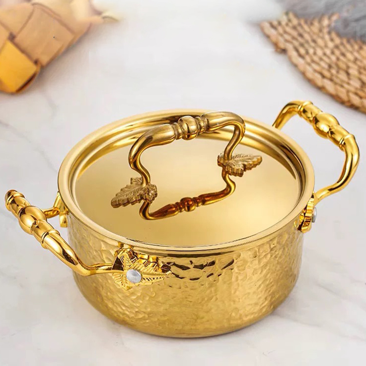 In Stock Cookware Hammer Grain Stock Pot 304 Small Home Restaurant Hot Pot Stainless Steel Pot