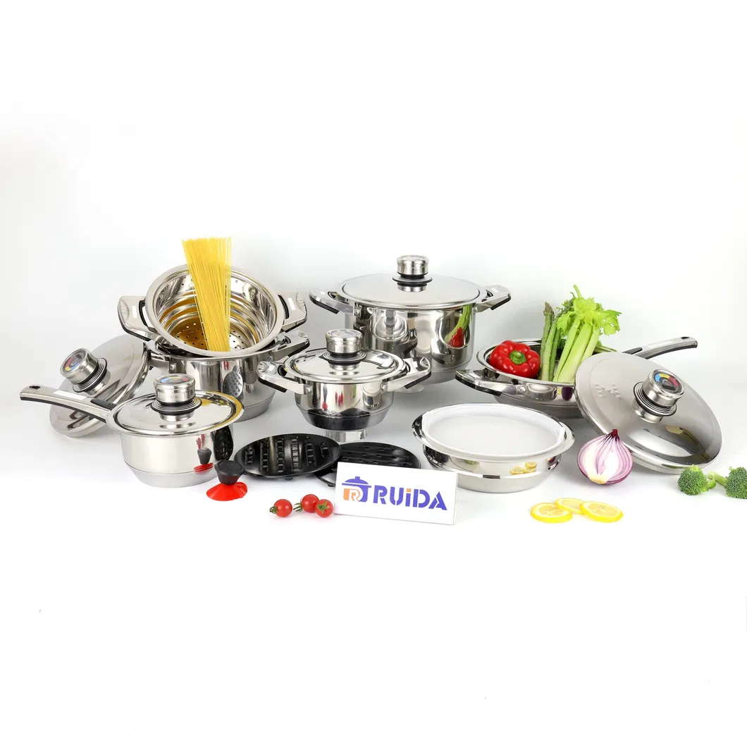 Wide Edge Cookware 16PCS Stainless Steel Cookware with Cooktops Product View 1