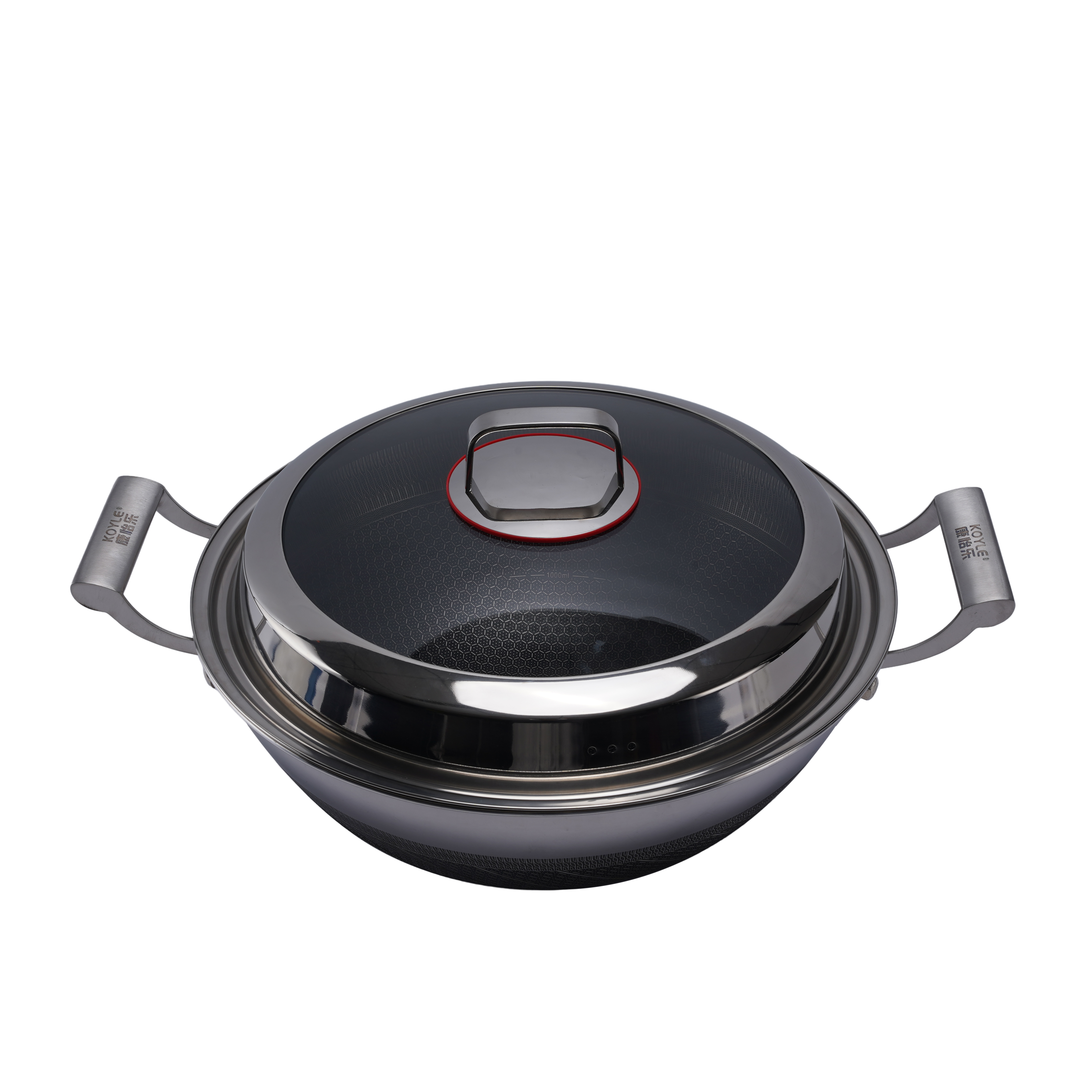 High Capacity Stainless Steel Wok Non-Stick Honeycomb Design for Gas Stove Chinese Style Restaurants Hotels Kitchen Cookware