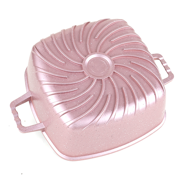 2022 High Quality Professional Non Stick Pink Cookware Sets Granite Aluminum
