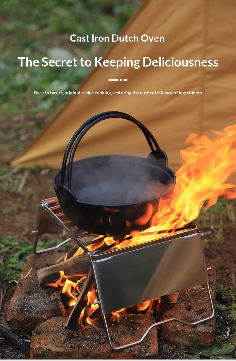 Outdoor Dutch Oven Camping & Home Cooking Suki Non-Coated Non-Stick Thickened Wok Eco-Friendly Heat Preservation Cookware