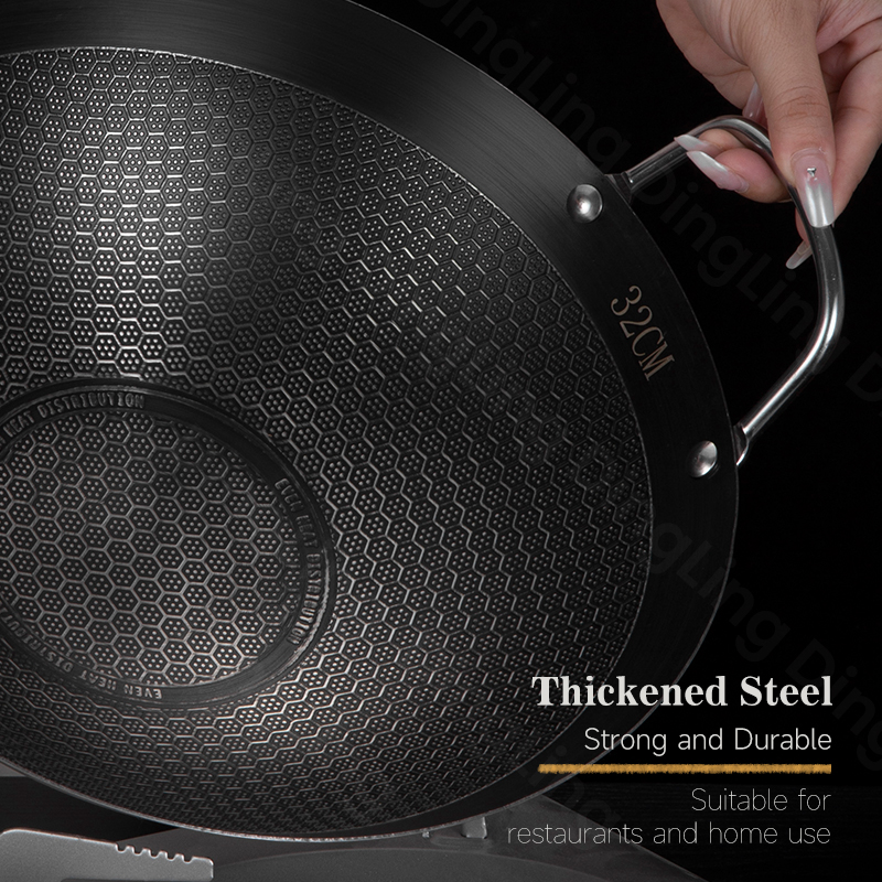 High Quality 304 Food Grade Stainless Steel Cookware Set Black Color Cooking Pot Frying Wok