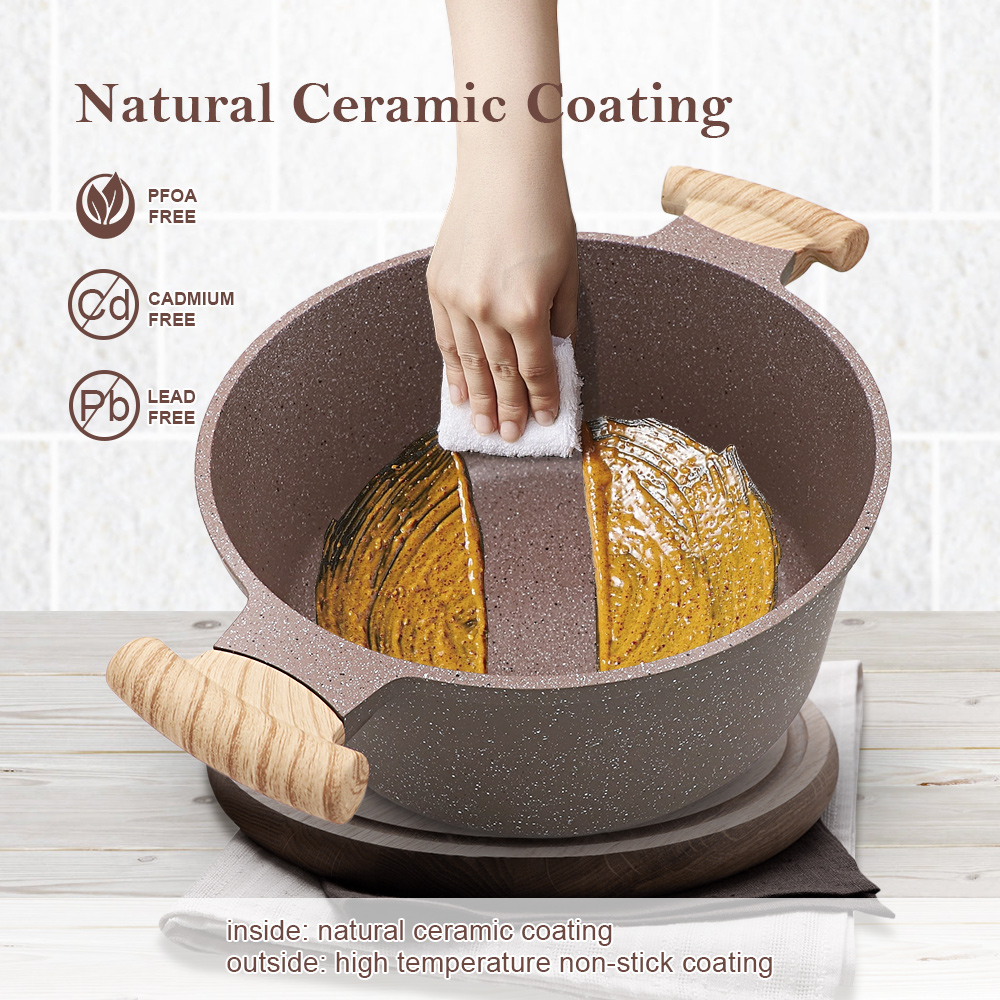 Kitchen Dutch Oven Casserole Induction Stew Soup Pot Cast Aluminum Cooking Pots Ceramic Non-Stick Coating