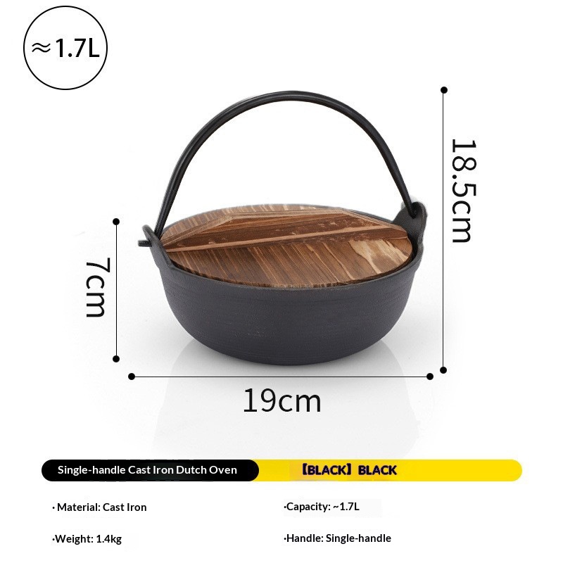 Outdoor Dutch Oven Camping & Home Cooking Suki Non-Coated Non-Stick Thickened Wok Eco-Friendly Heat Preservation Cookware