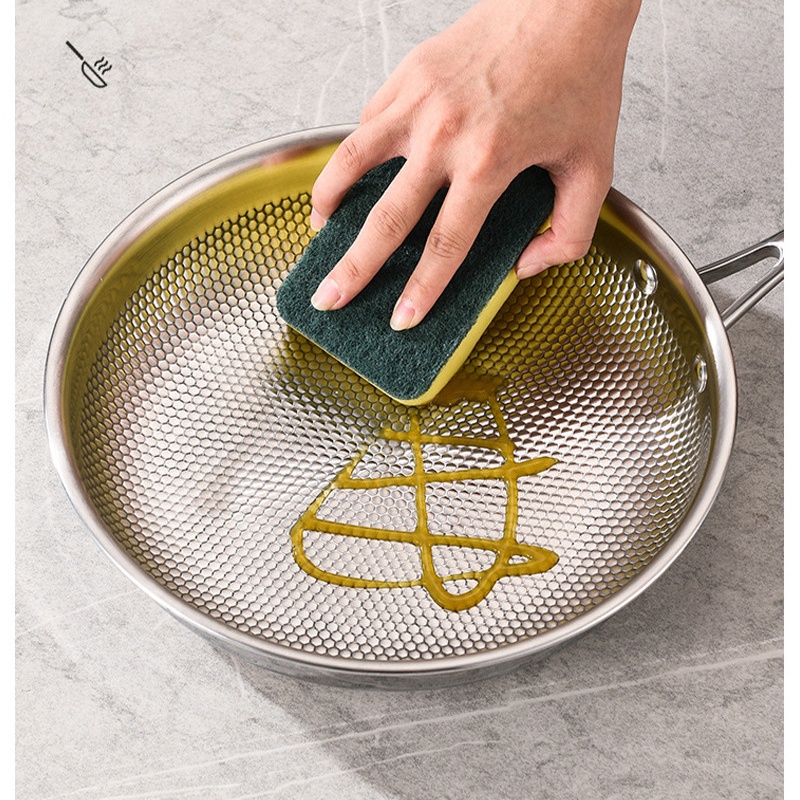 Tri-Ply 304 Stainless Steel Wok with Nonstick Feature High Quality Pattern Design for All Stoves with or Without Lid