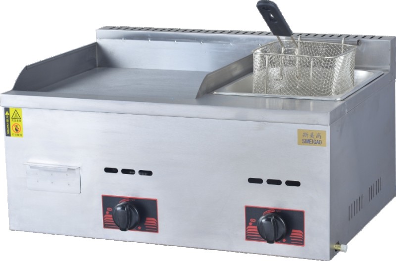 PL735 Gas Griddle with Fryer Commercial Stainless Steel Griddle Kitchen Cookware Food Restaurant Equipment