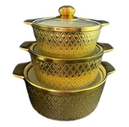 Quality Assurance Ceramic Soup Pot Set Three Pots Set Suitable for High-end Banquets to Serve Premium Cuisine and Soup